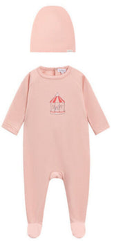 OUBON 2PC CAROUSEL FOOTIE AND HAT SET